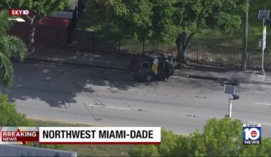 Man dies after fiery single-vehicle crash in northwest Miami-Dade, deputies say