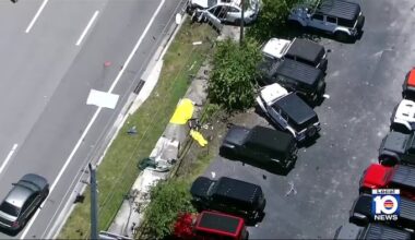 911 calls released following crash that left man dead, woman injured at Pompano Beach bus stop