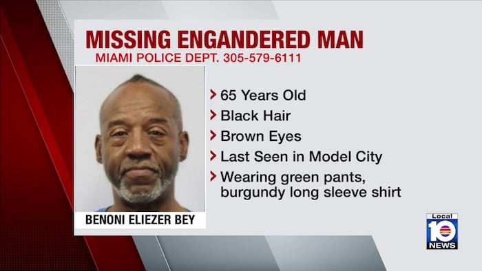 Police in Miami search for missing endangered man