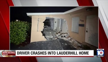 DUI driver crashes car into home in Lauderhill, police say