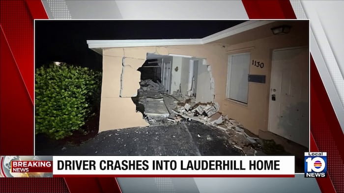 DUI driver crashes car into home in Lauderhill, police say