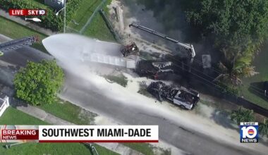 Multiple vehicles catch fire in southwest Miami-Dade, first responders say