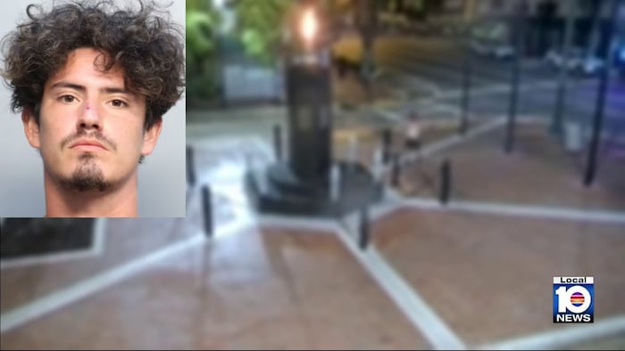 Miami police release surveillance video after arrest in Bay of Pigs Monument vandalism case