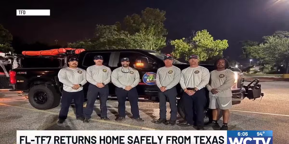 Tallahassee firefighters back home after deploying to Texas to support flood response efforts