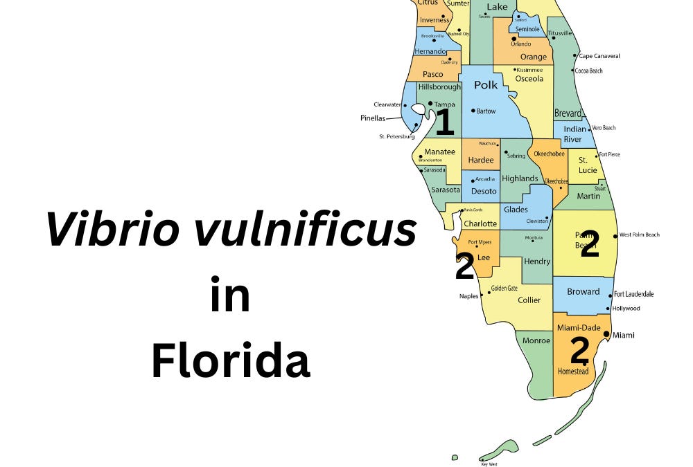 Florida Vibrio vulnificus cases rise to 10 this year with additional case reported in Lee County
