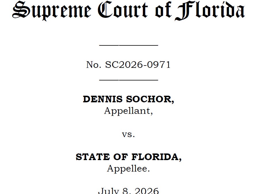 SOCHOR WARRANT: Florida Supreme Court denies claims