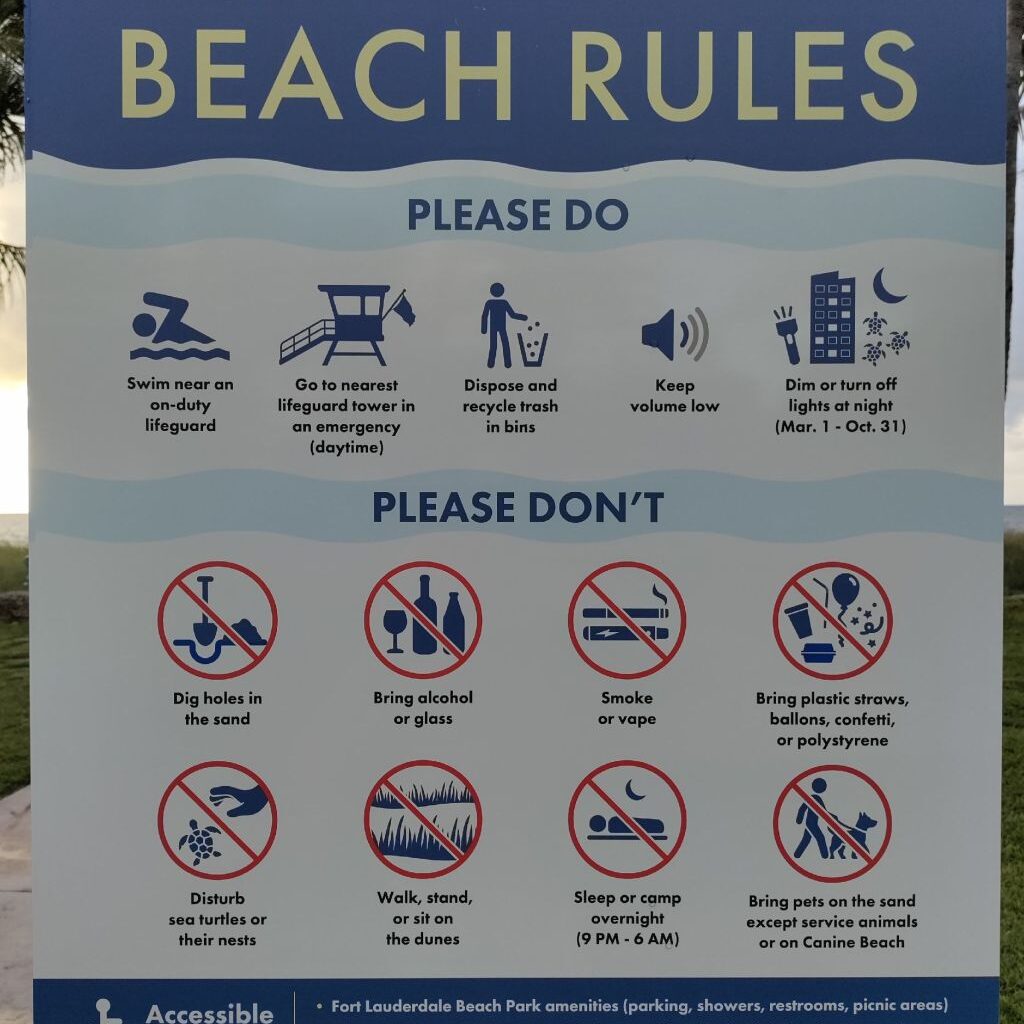 Better welcome signs for beachgoers