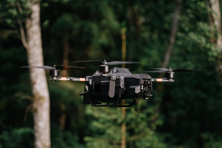 XTEND SCORPIO 1000 autonomous drone flies during a military training exercise.