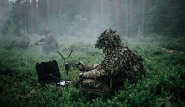 British Army soldiers operate XTEND autonomous drone systems during a military training exercise.