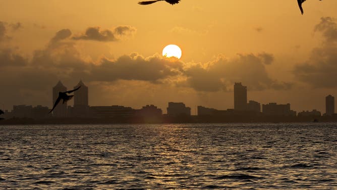 Saharan dust created a hazy sunrise over Miami Beach, Florida, on July 10, 2026.