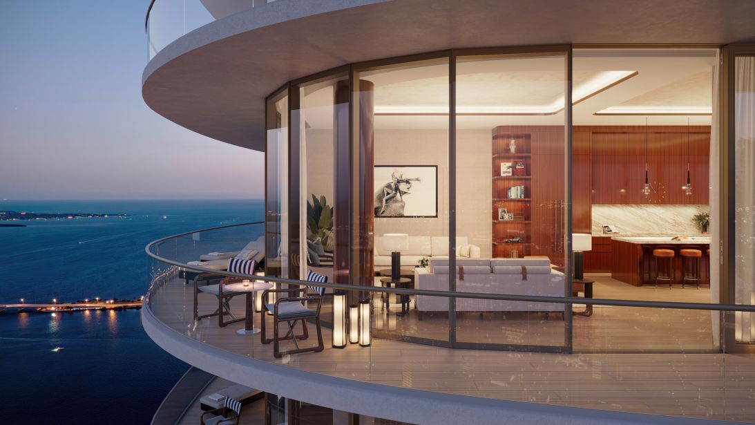 Like with Cipriani Residences, wraparound terraces are a staple in Miami, and are climbing higher with each new development.