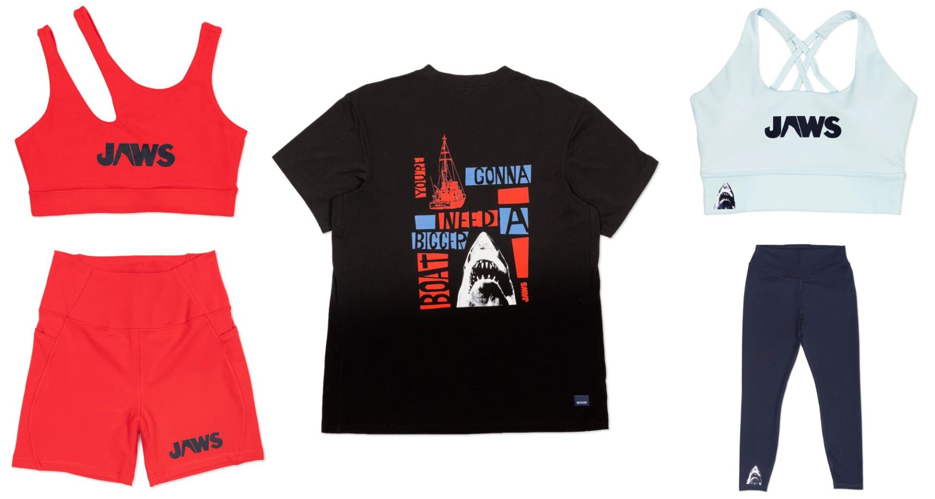 New Jaws activewear by Seaav has arrived on the Universal Orlando Resort website.