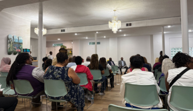 Attendees fill the room at a recent School Board candidate forum.
