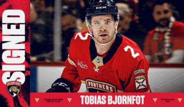 Florida Panthers Agree to Terms with Defenseman Tobias Bjornfot on a One-Year, Two-Way Contract