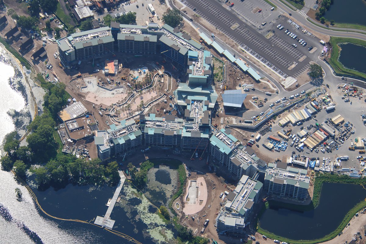 Pool Area Work Continues at Disney Lakeshore Lodge, Dock Appears Almost Complete