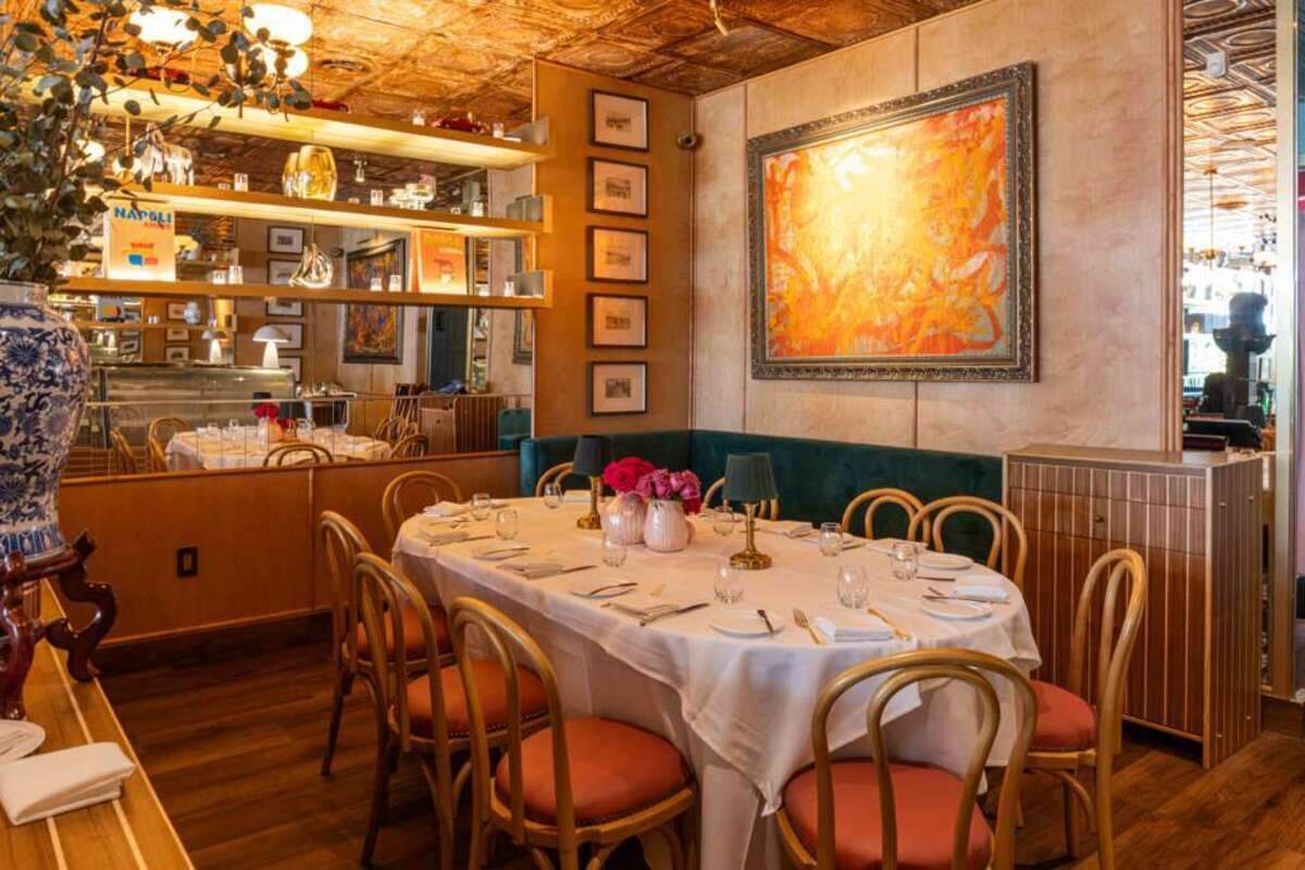 The interior of San Marco Italian restaurant in Miami Beach.