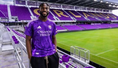 Forward Daryl Dike, 26, has signed back with Orlando City. (Photo courtesy of Orlando City Soccer/Mark Thor)