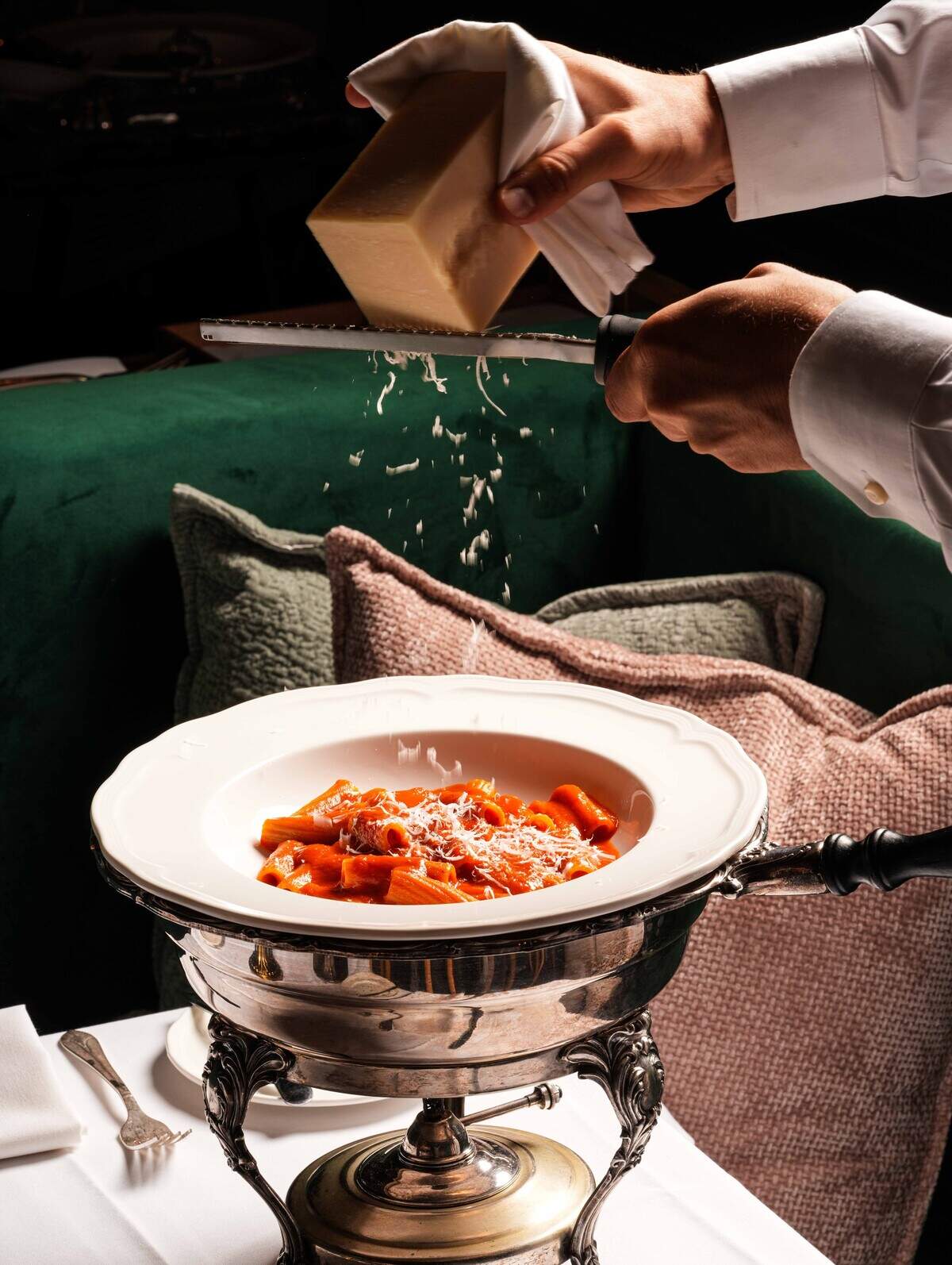 Some of the pasta dishes at San Marco restaurant are served tableside, like the vodka pasta.