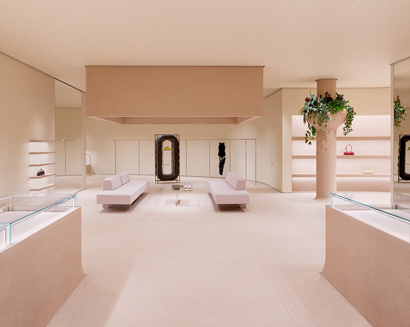 pink mosaic flows across every surface at alaïa's first miami boutique - 3