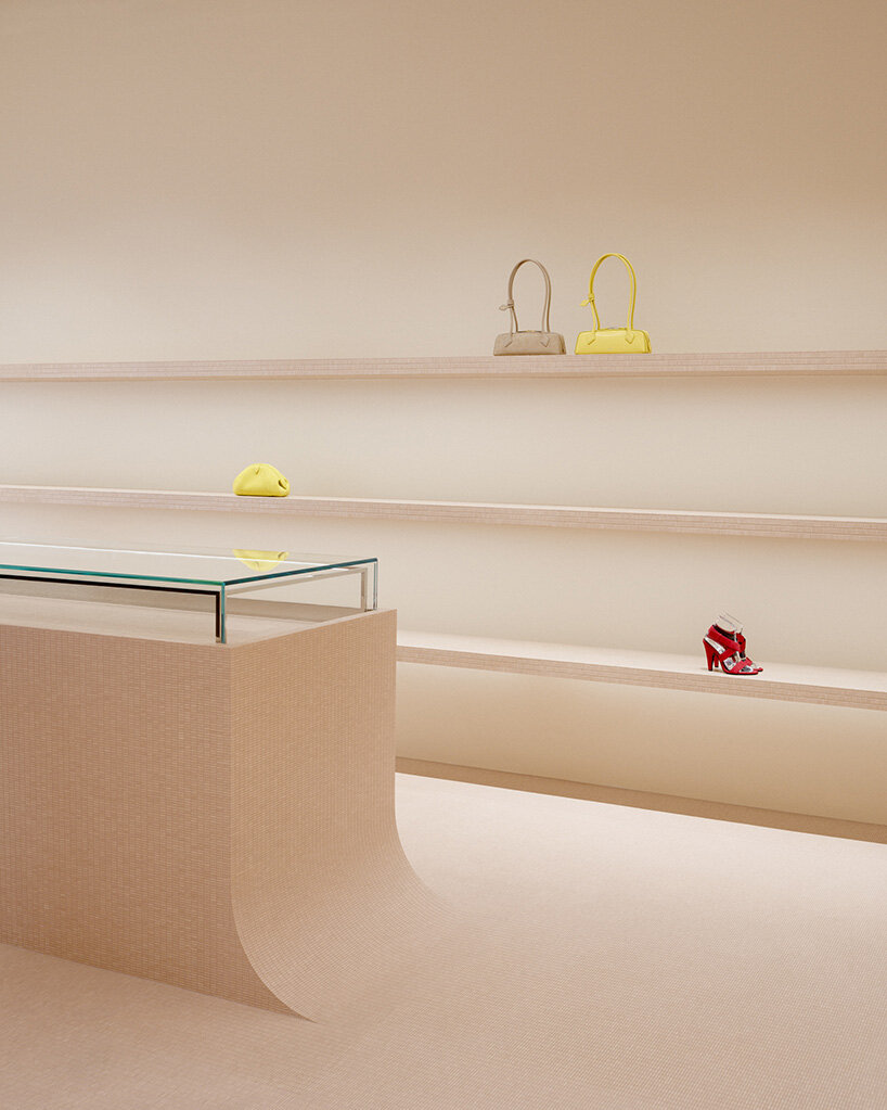 pink mosaic flows across every surface at alaïa's first miami boutique - 8
