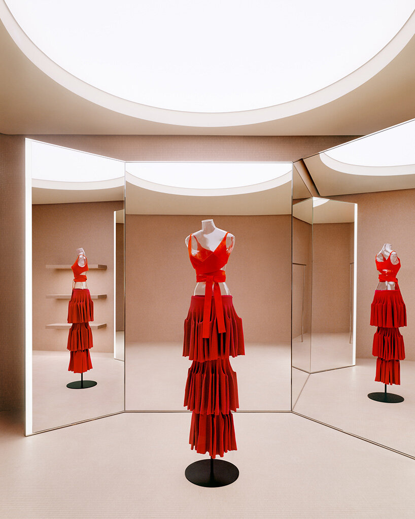pink mosaic flows across every surface at alaïa's first miami boutique - 10