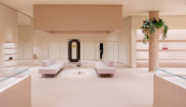 halleroed wraps alaïa's miami boutique in pink mosaic