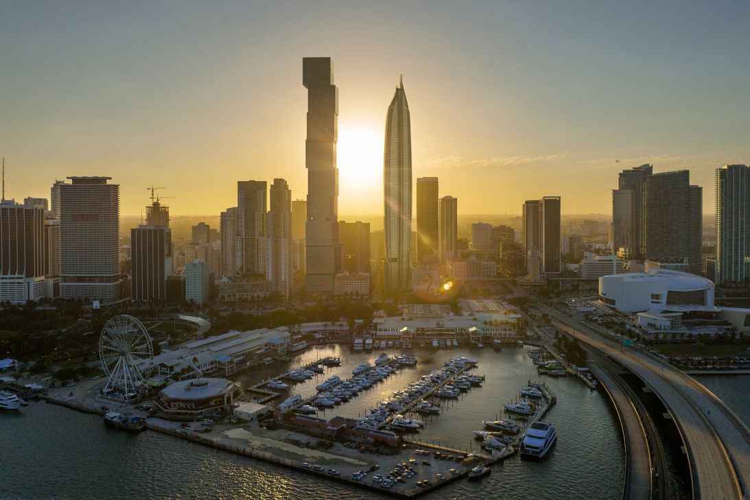 PMG, the developer of the Waldorf Astoria Miami, is planning another supertall just beside it with the Delano Residences Miami, seen in this rendering.