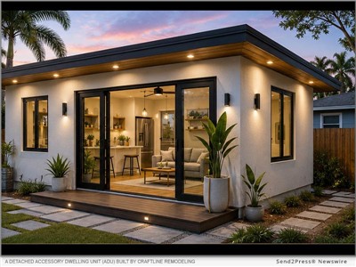 IMAGE CAPTION: A detached accessory dwelling unit (ADU) built by Craftline Remodeling