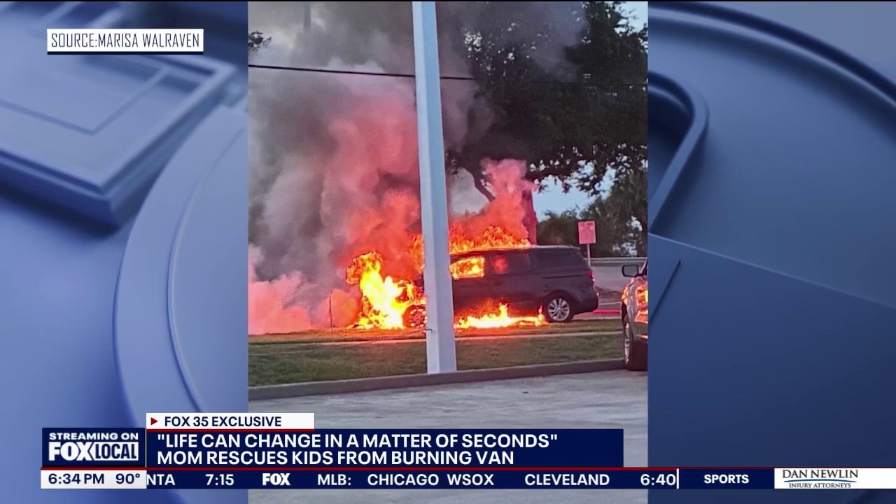 Florida mom safely escapes van fire with 4 kids after mechanical failure