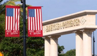 Red Hot & Boom flags at Cranes Roost Park