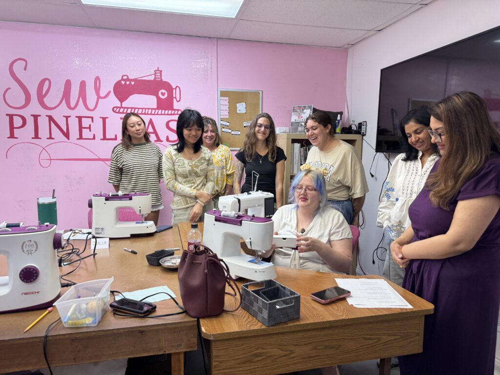 People in a sewing class