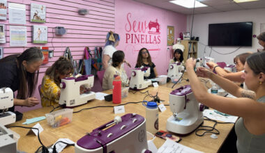 People at a sewing class