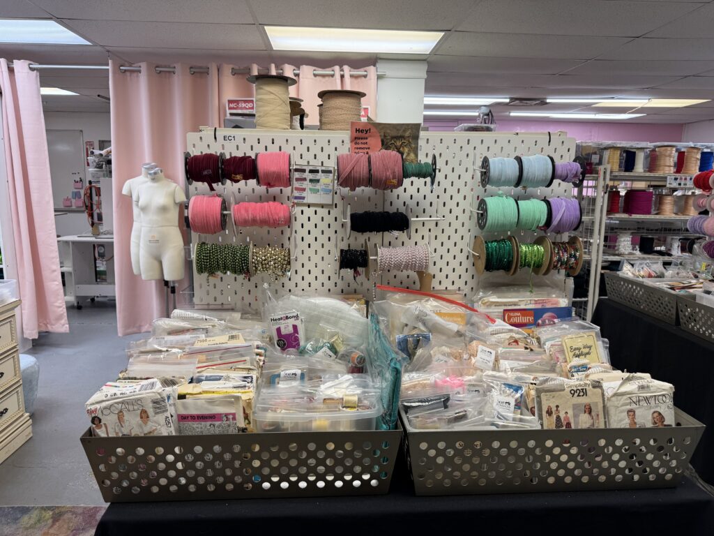 The interior of a sewing supply store
