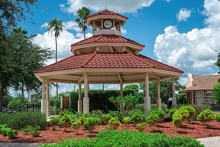 Gazebo located in Haines City, Florida outside of the public library.