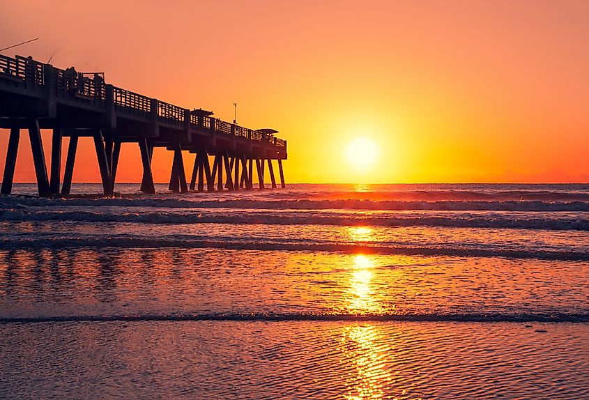 Pier in the Jacksonville area near Atlantic Beach, Florida.