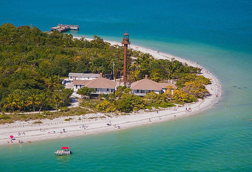 Aerial view of Sanibel Lighthouse Beach Park
