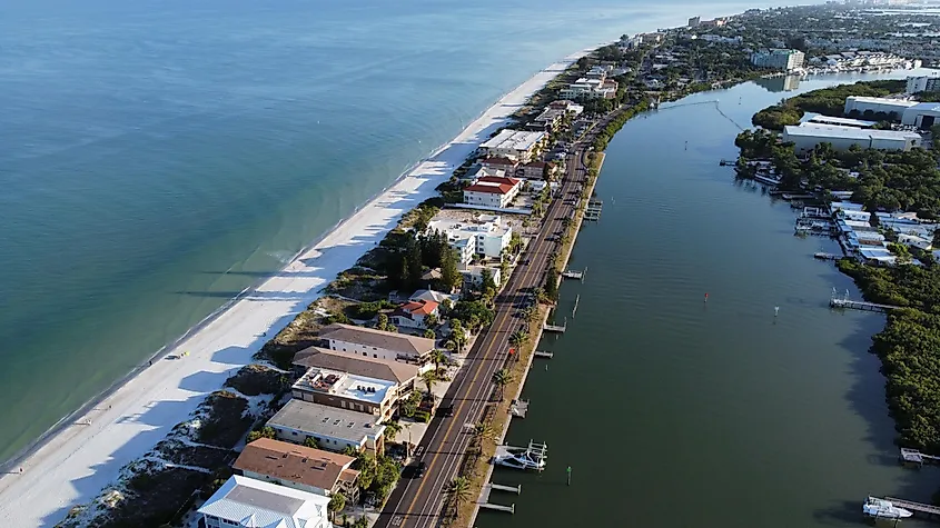 Aerial view of Indian Rocks Beach, Florida