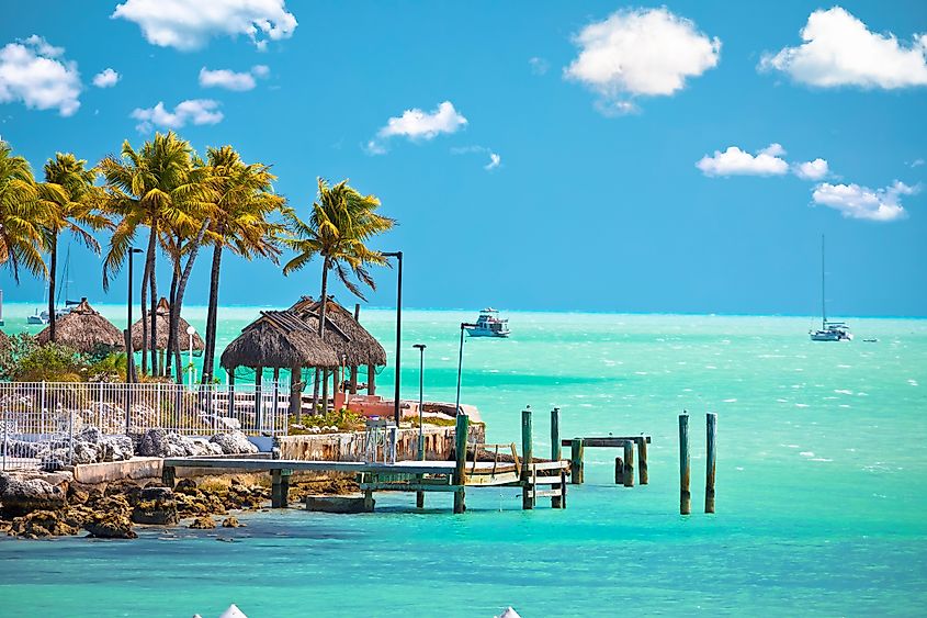 Waterfront of the Florida Keys in Marathon, Florida.