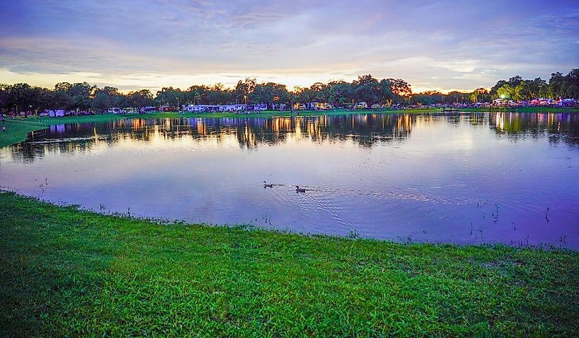 Night at the lake, Zephyrhills, Florida.