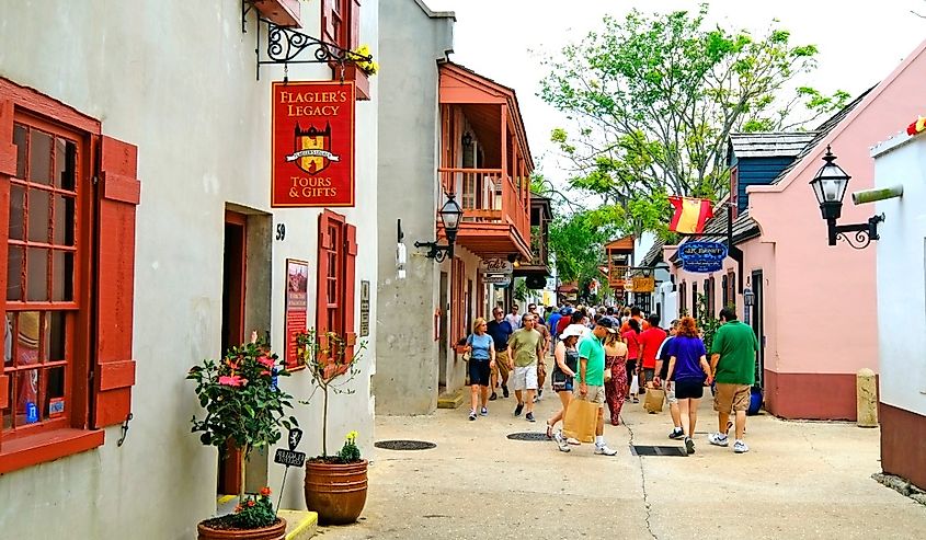 St. George Street in the historic district of St. Augustine, Florida. Image credit: Dennis MacDonald / Shutterstock.com