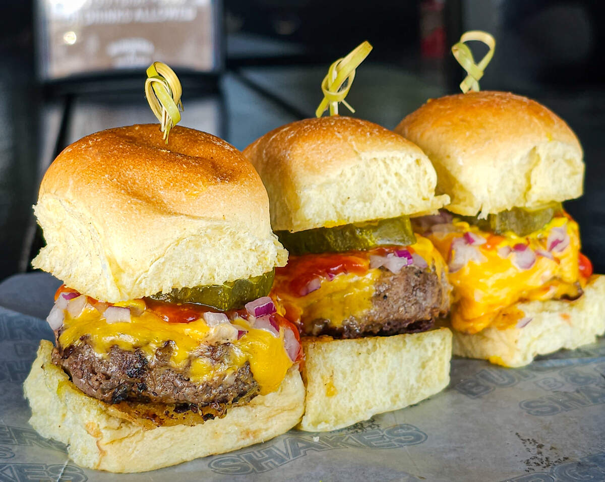 Sliders at Burgers & Shakes.