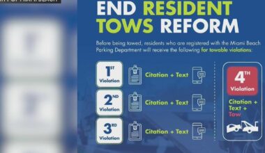 Miami Beach implements 3 strike system for residents to avoid getting towed for minor parking violations