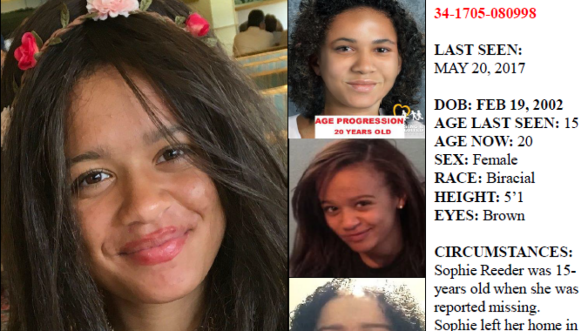 Sophie Reeder went missing from southwest Fort Lauderdale when she was 15. If she’s alive, she would be 24. Sophie Reeder went missing from southwest Fort Lauderdale when she was 15. If she’s alive, she would be 24.