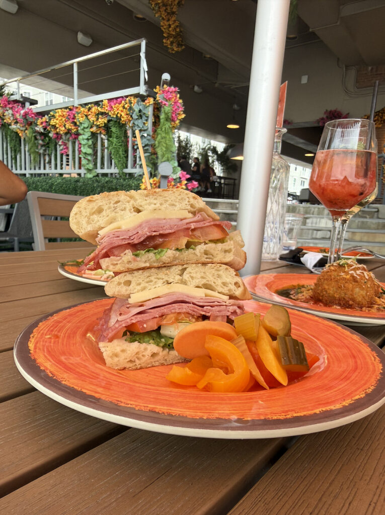 Food at a bar