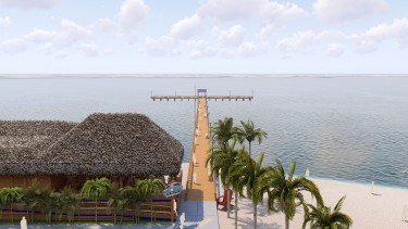 Digital rendering of the rebuilt fishing pier from the south view
