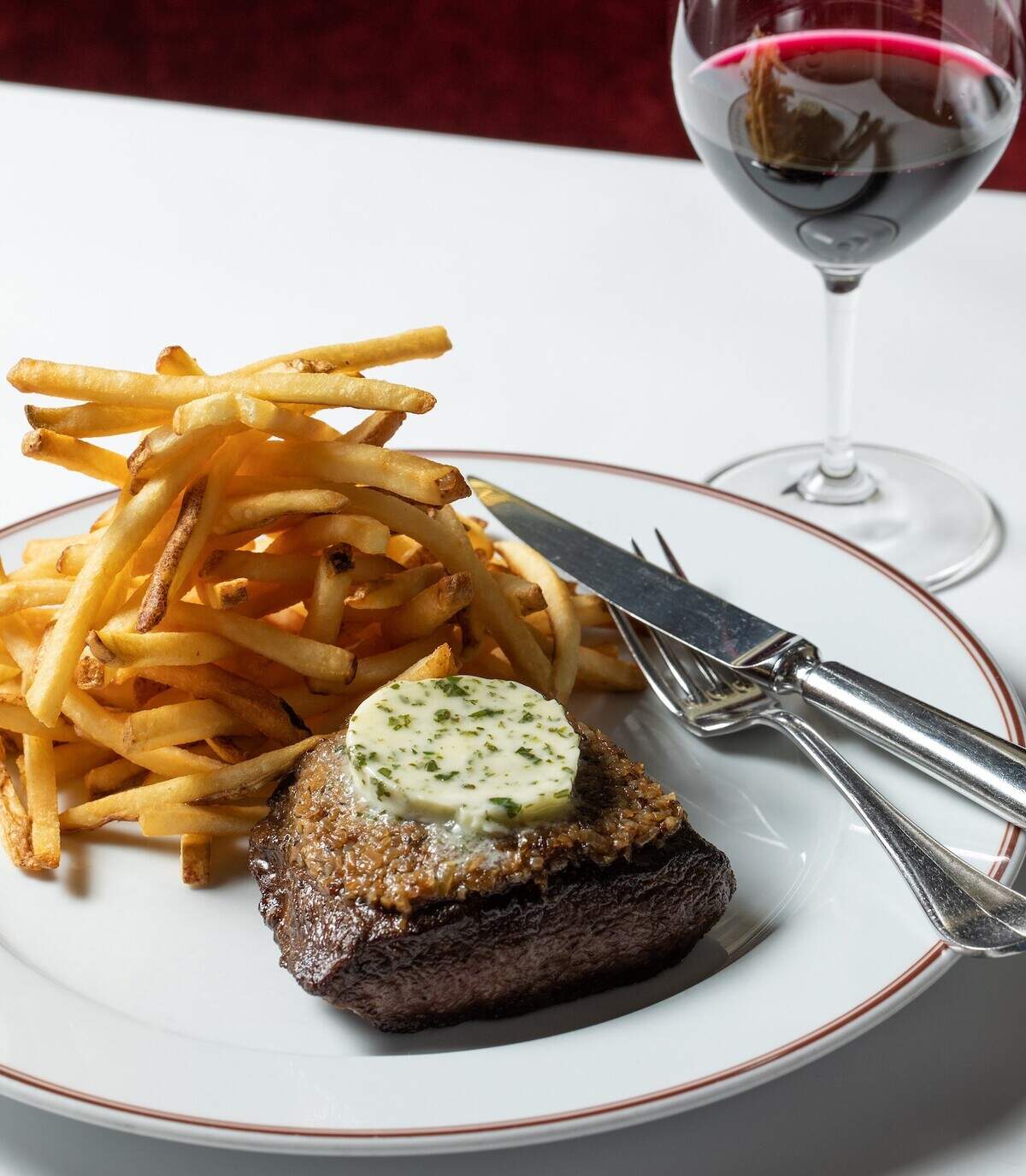 Steak frites at Bouchon Bistro.