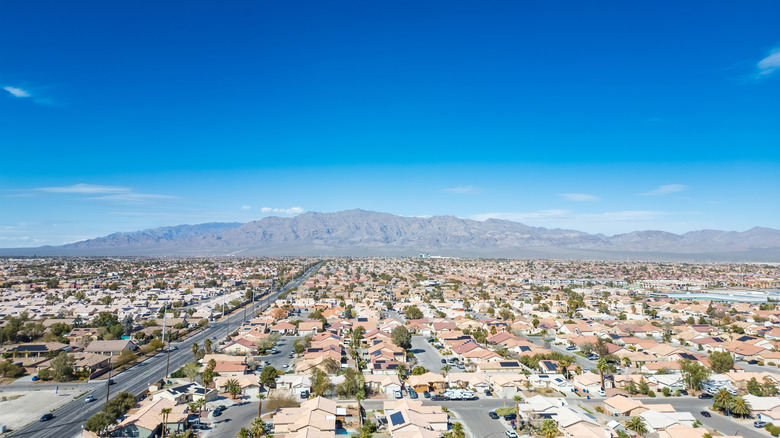 A suburban neighborhood on the north side of Las Vegas