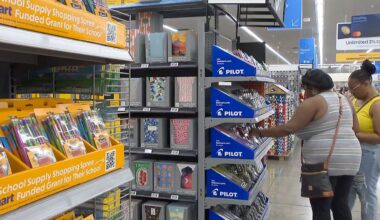 Shoppers look through school supplies ahead of Florida's monthlong back-to-school sales tax holiday, which starts Monday, July 20. (Spectrum News)