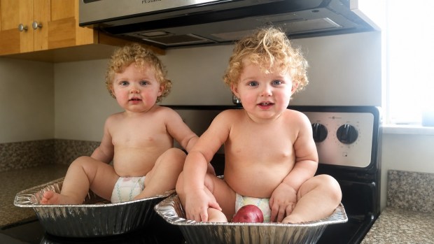 Leyton, left, and Jaxon, right, pose as "turkeys" shortly before they drowned on Thanksgiving Day in 2015. (Christina Canavan/Courtesy)