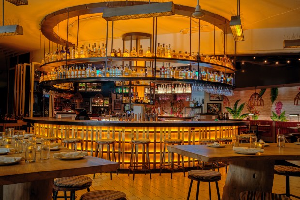 The bar at Mexican restaurant El Vez, which permanently closed in June, inside the W Fort Lauderdale hotel. (STARR Restaurants / Courtesy)